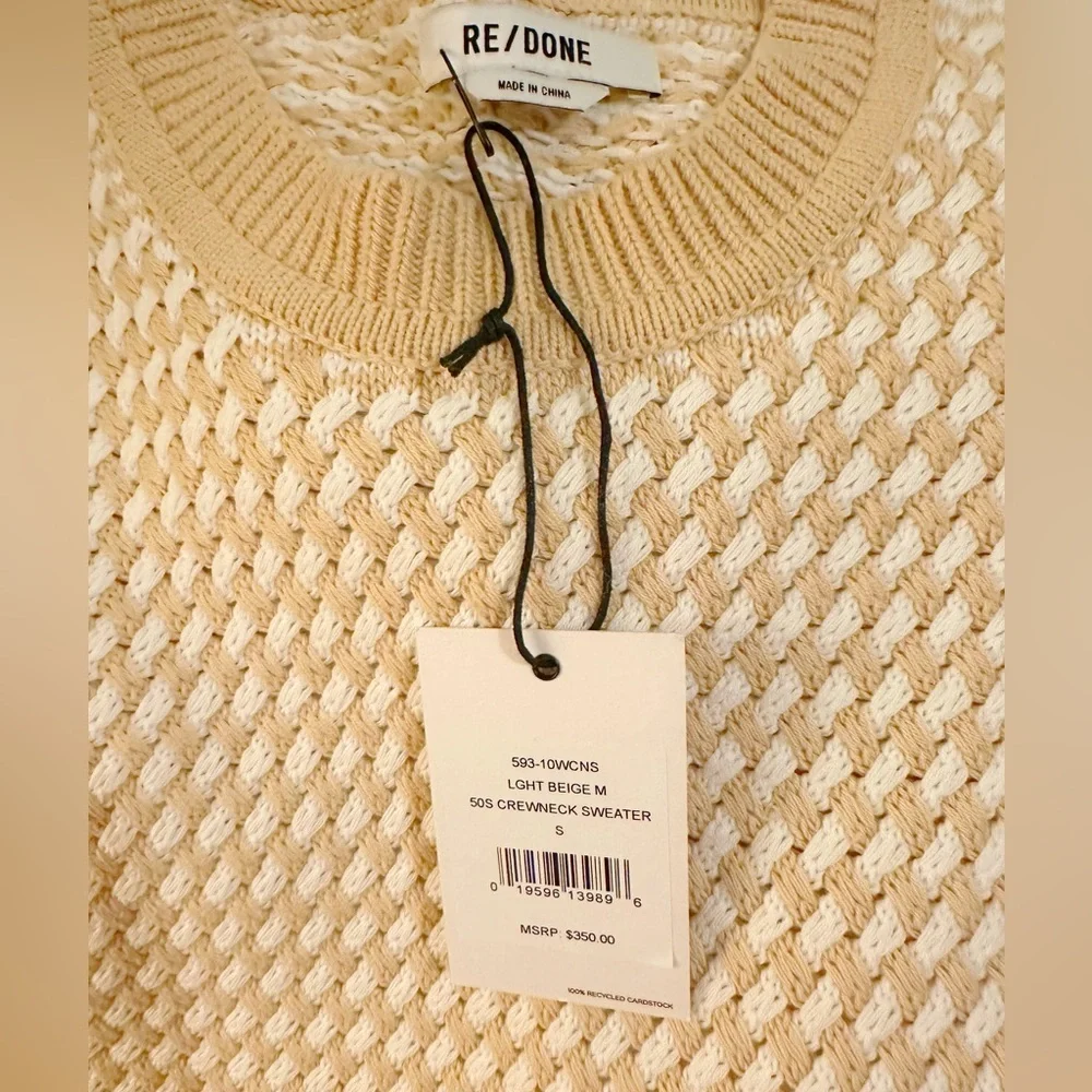 RE/DONE 50’s Cotton Crewneck Sweater - NWT - Picture 5 of 5